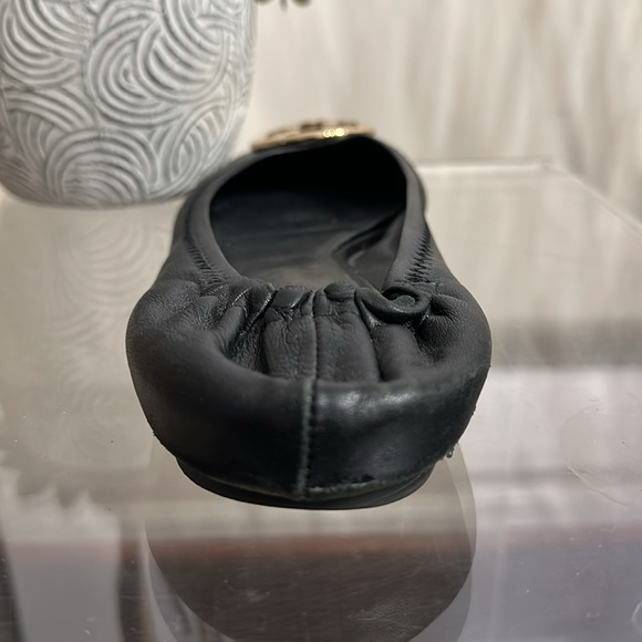 Tory Burch Minnie Travel Perfect Black & Gold Ballet Flats - Picture 7 of 16